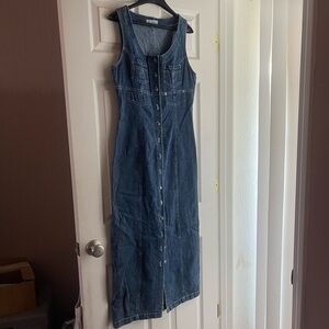 Vintage denim maxi dress
